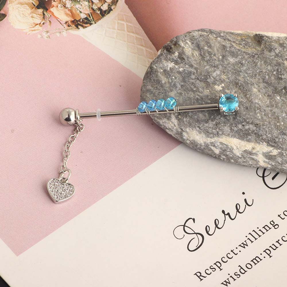 Industrial Barbell Long - Jewelry Arrow Barbell Heart Pendant Punk