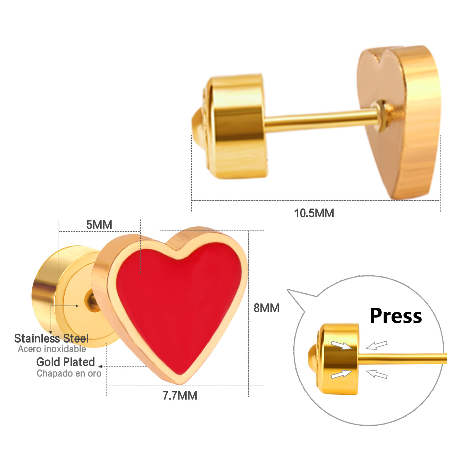 LUXUKISSKIDS Romantic Love Hea - đánh giá và giá Body Jewelry Surgical Steel