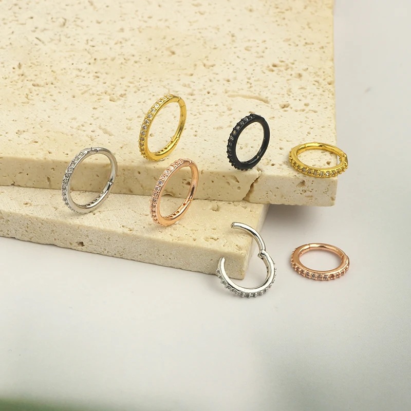 16G Clear CZ Nose Ring Hoop 31 - đánh giá và giá Body Jewelry Surgical Steel