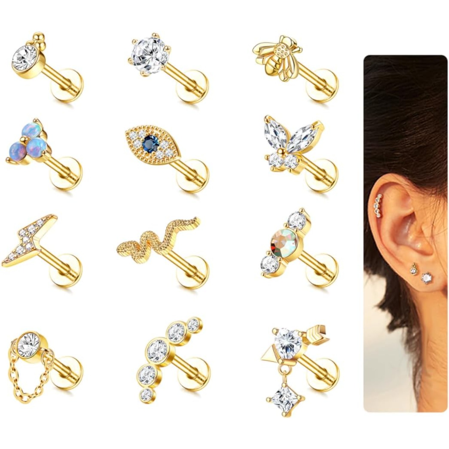 Bobisty 1Pc Cartilage Earrings - đánh giá và giá Body Jewelry Surgical Steel