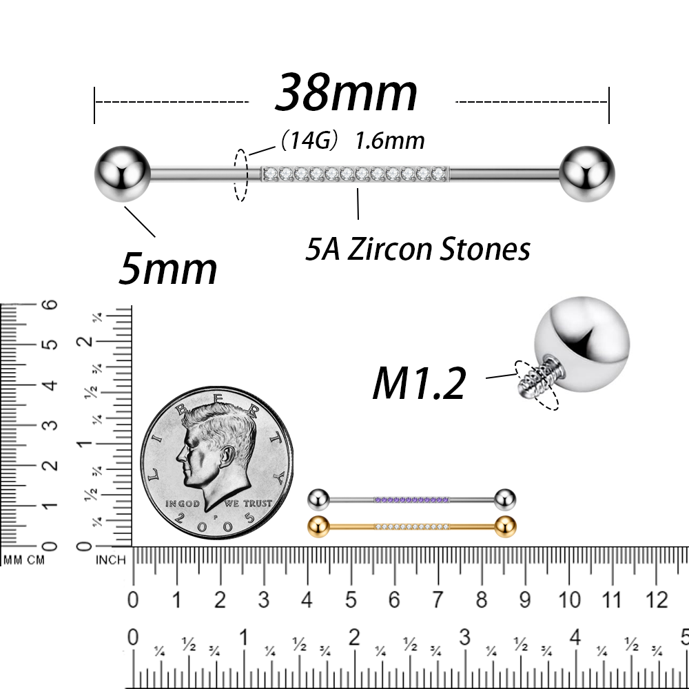 G23 Titanium Body Piercing Jew - đánh giá và giá Industrial Barbell Long
