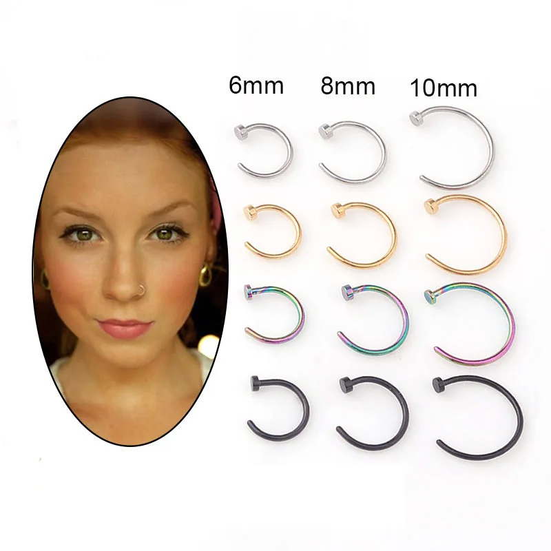 5pcs/lot 20G Nose Ring Hoop, 6 - đánh giá và giá Body Jewelry Lot
