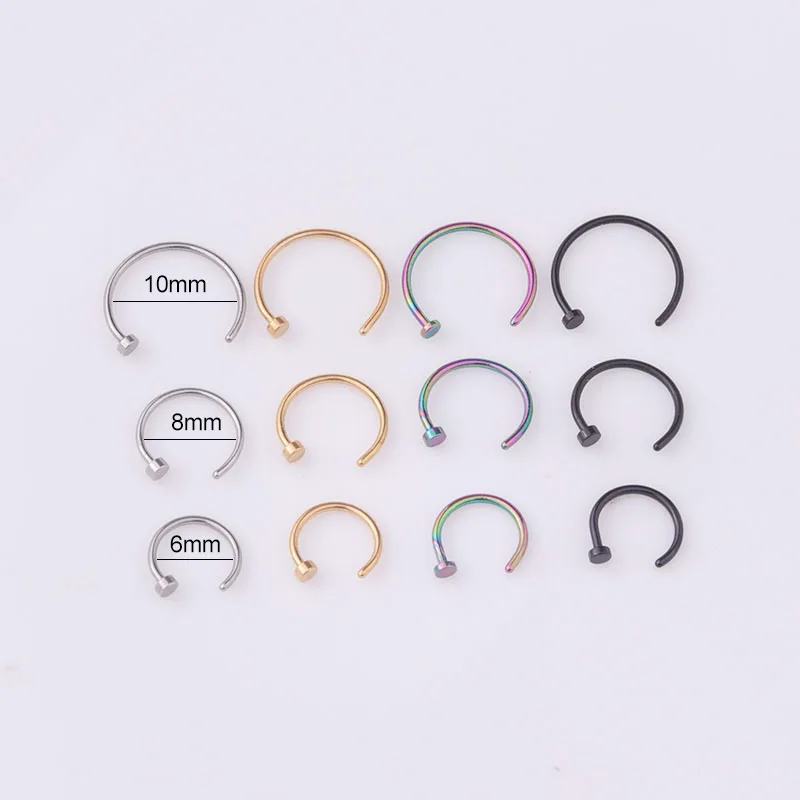 5pcs/lot 20G Nose Ring Hoop, 6 - đánh giá và giá Body Jewelry Lot