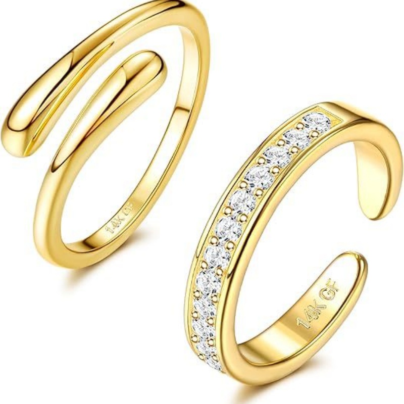 14K Gold-Plated Adjustable Zir - đánh giá và giá Body Jewelry Rings