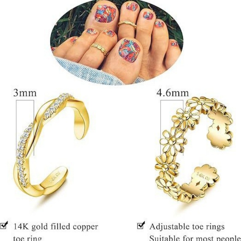 14K Gold-Plated Adjustable Zir - đánh giá và giá Body Jewelry Rings