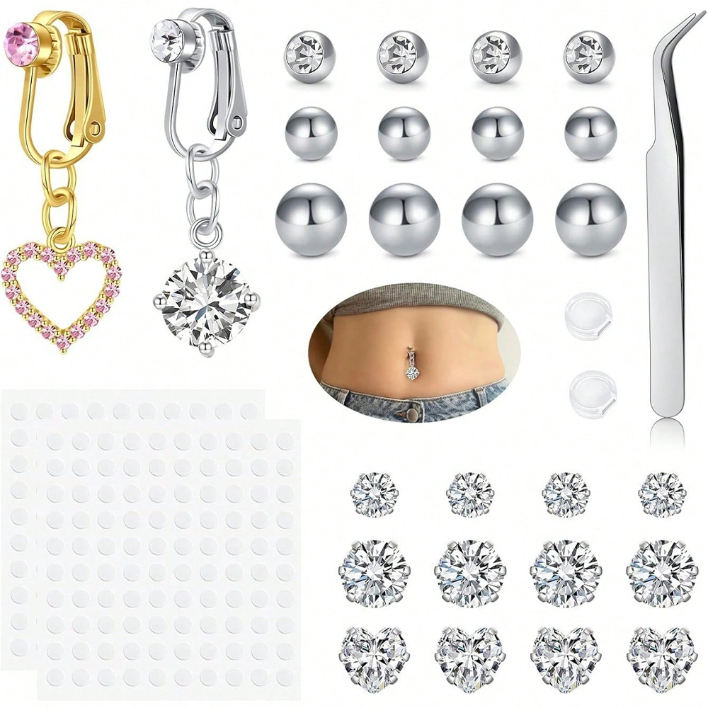 Gold Fake Belly Piercing Cubic - đánh giá và giá Body Jewelry Rings