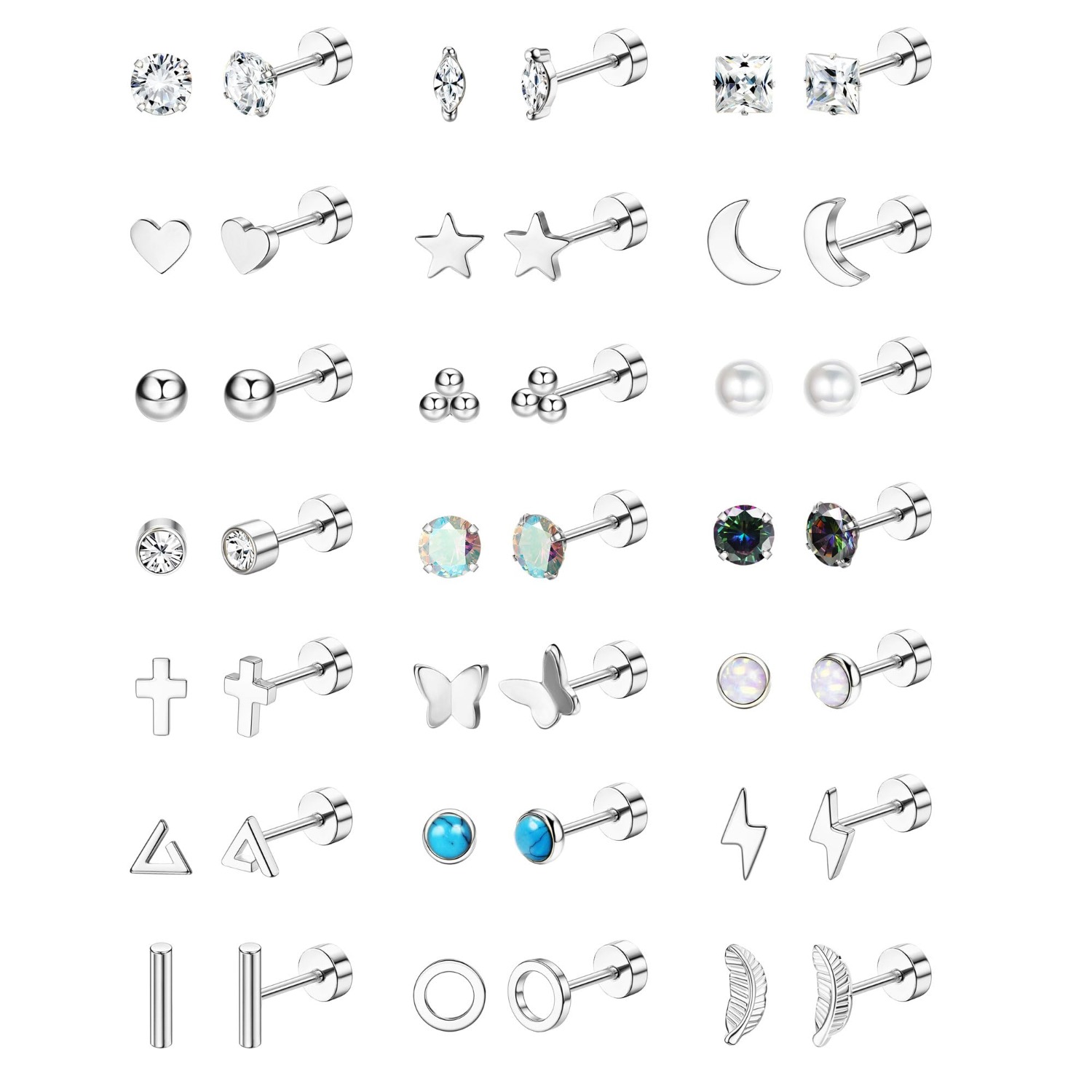 Florideco 1Pair Hypoallergenic - đánh giá và giá Body Jewelry Surgical Steel