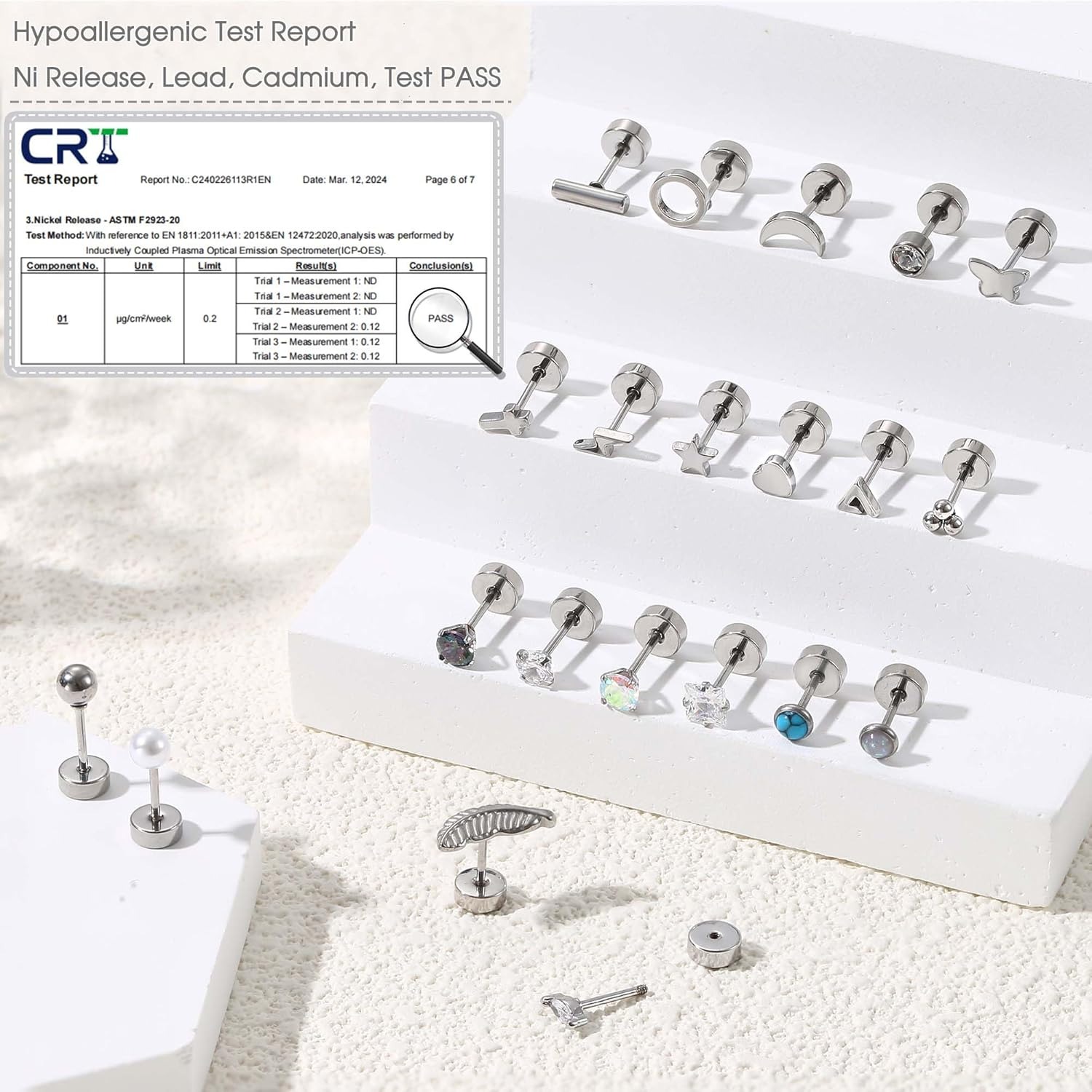 Florideco 1Pair Hypoallergenic - đánh giá và giá Body Jewelry Surgical Steel