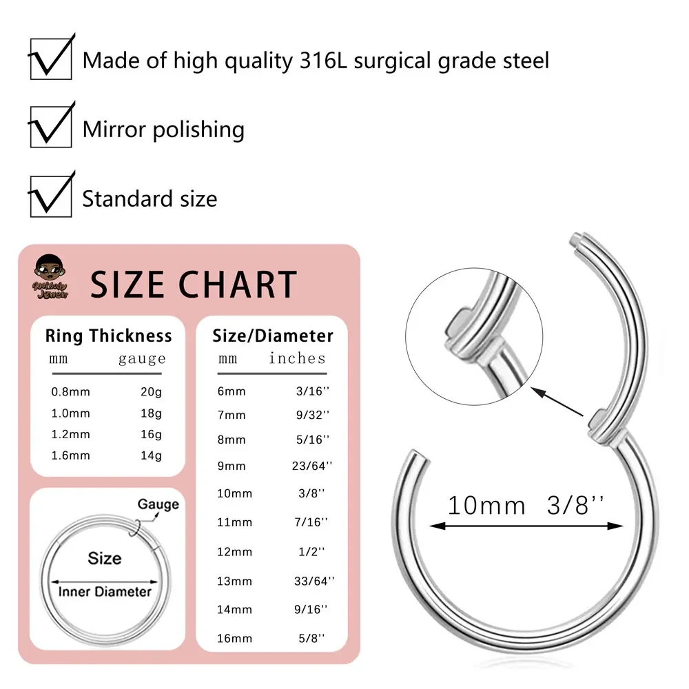 10Pcs 316L Stainless Steel Nos - đánh giá và giá Body Jewelry Quality