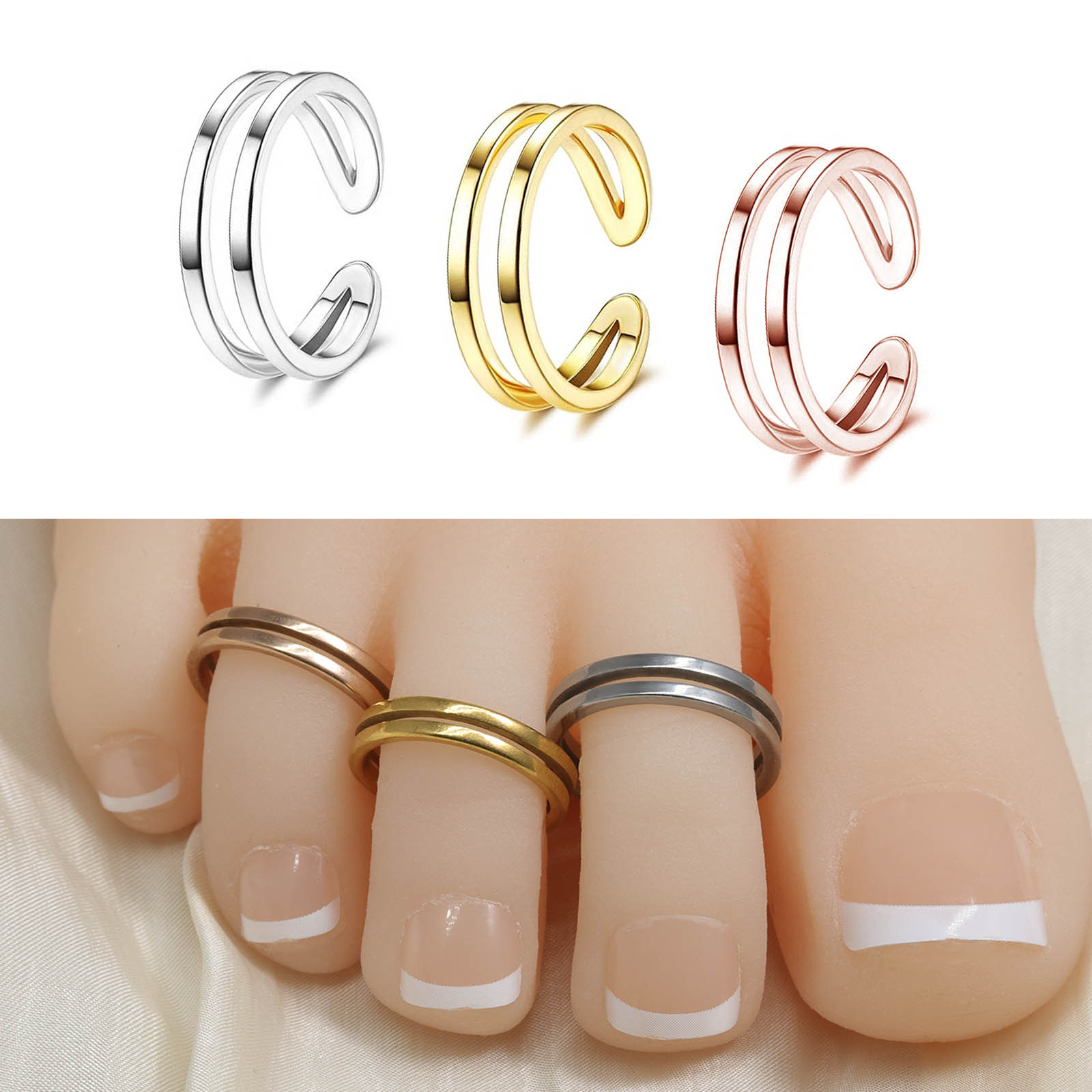 Adjustable Double Layer Toe Ri - đánh giá và giá Body Jewelry Rings