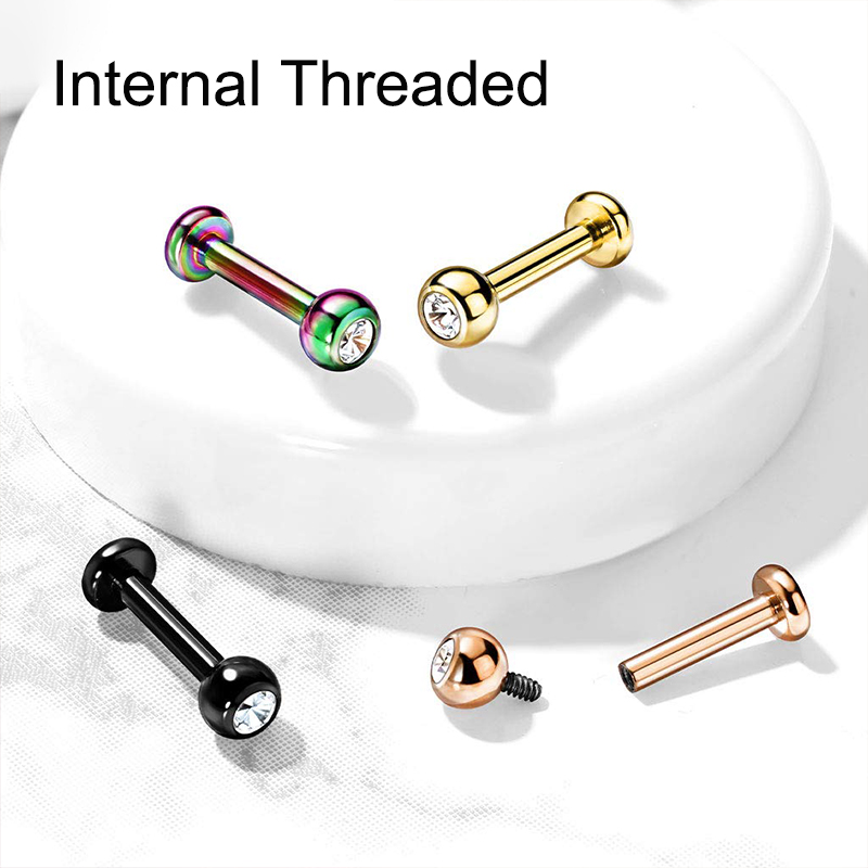 16G Surgical Steel Ball Top CZ - đánh giá và giá Body Jewelry Surgical Steel