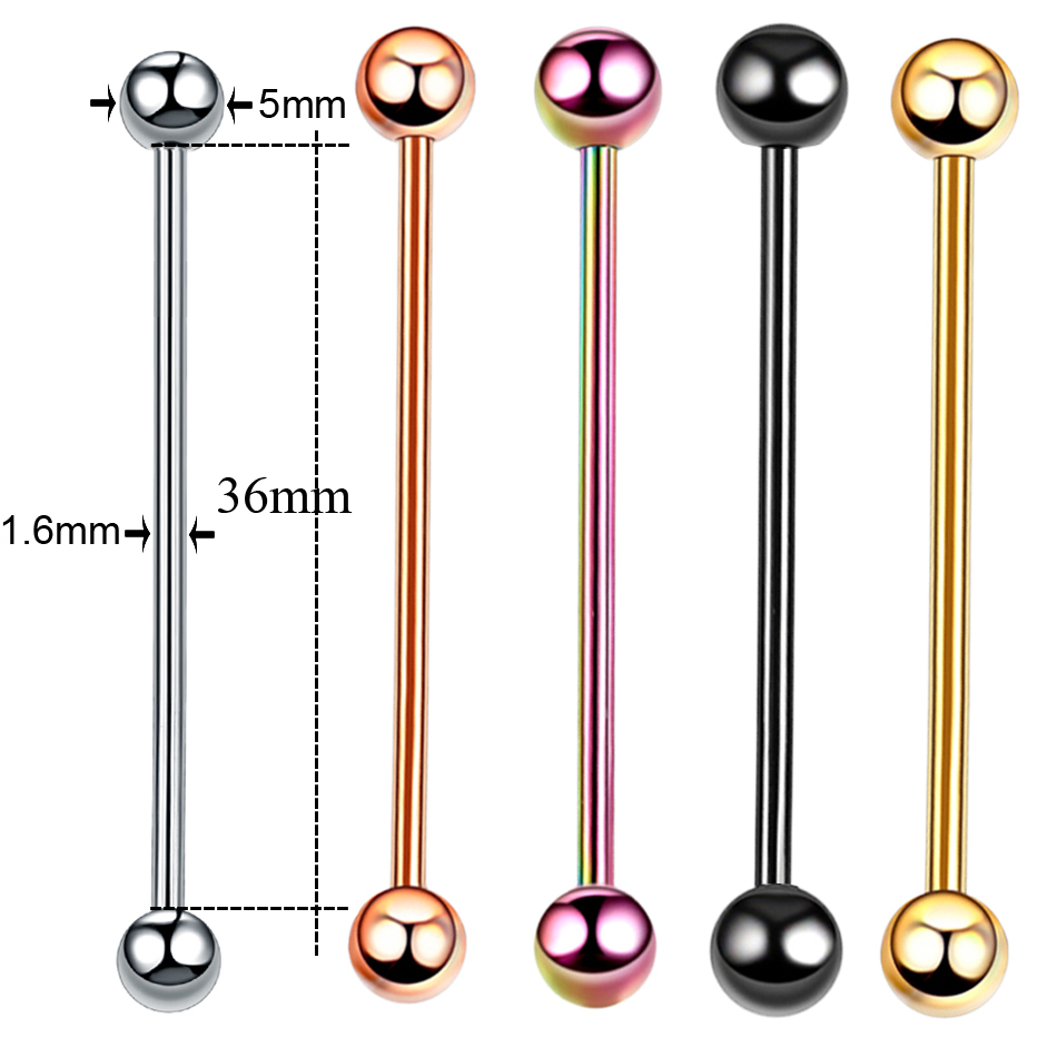 1 cái Titan Piercing Gem Barbe - đánh giá và giá Industrial Barbell Long
