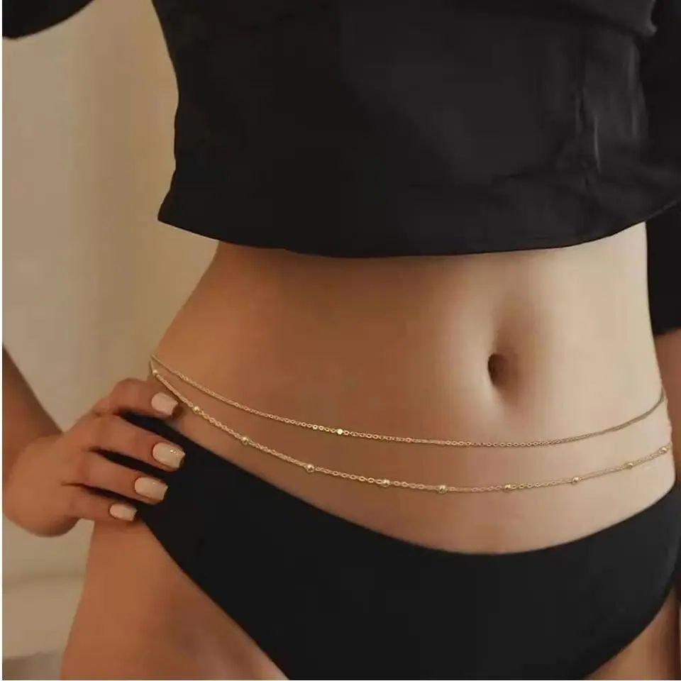 HipHop Double Layers Belly Cha - đánh giá và giá Body Jewelry Outfit
