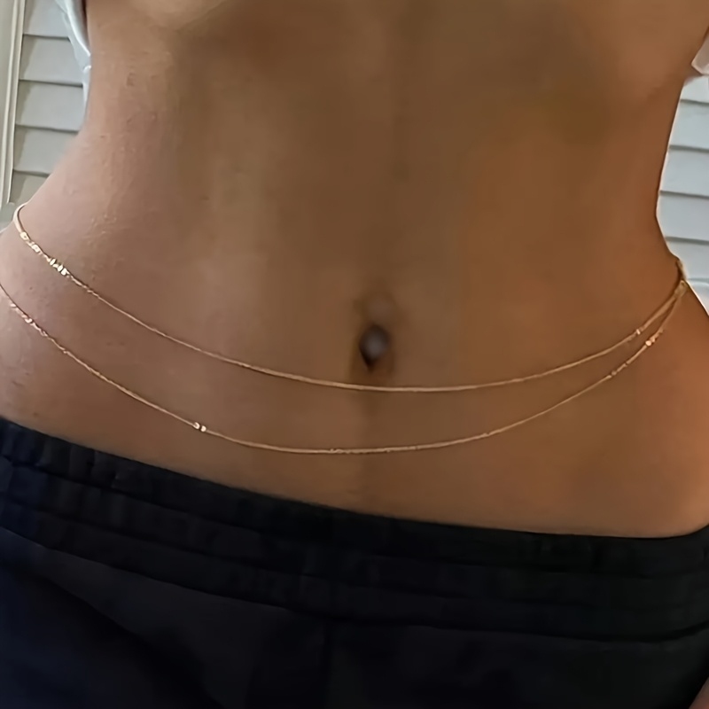 1Double-Layer Gold Metal Waist - đánh giá và giá Body Jewelry Outfit