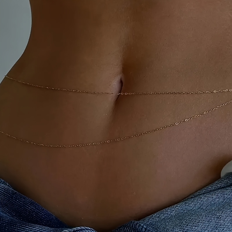 1Double-Layer Gold Metal Waist - đánh giá và giá Body Jewelry Outfit