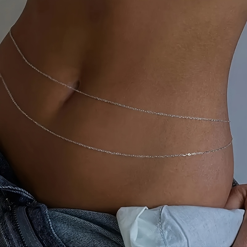 1Double-Layer Gold Metal Waist - đánh giá và giá Body Jewelry Outfit
