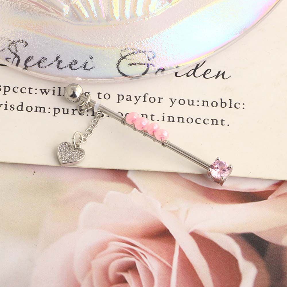 Piercing Punk Style Heart Pend - đánh giá và giá Industrial Barbell Long