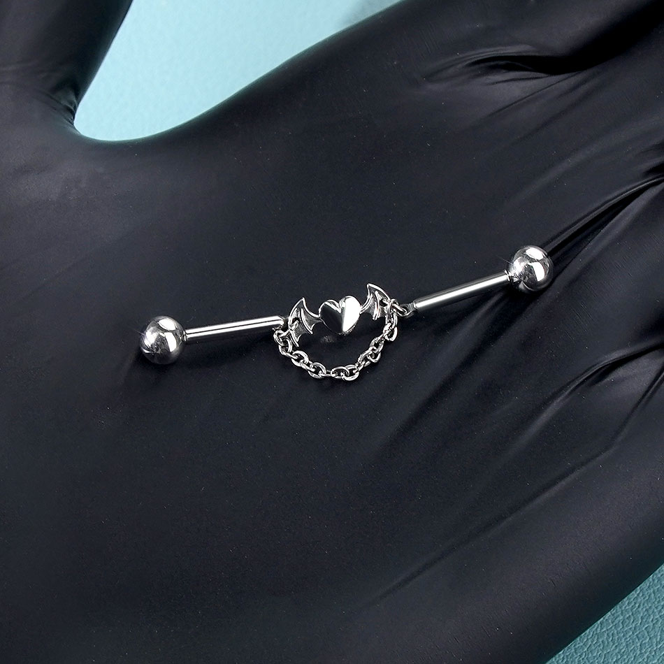 1Pc Titanium CZ Industrial Hel - đánh giá và giá Industrial Barbell Long