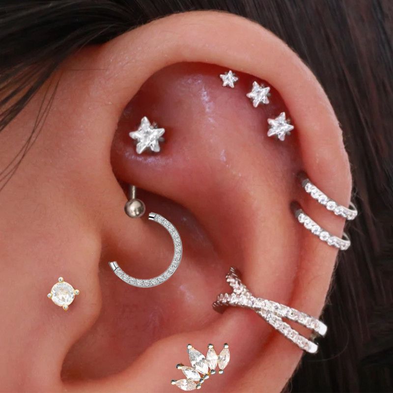 Helix Piercing Star Earrings W - đánh giá và giá Body Jewelry Surgical Steel